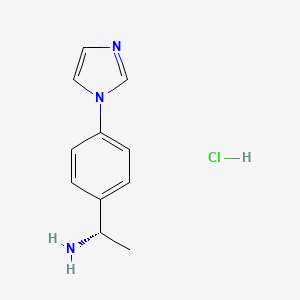 molecular formula C11H14ClN3 B11733636 (1S)-1-[4-(1H-imidazol-1-yl)phenyl]ethan-1-amine hydrochloride 