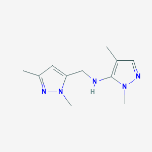 molecular formula C11H17N5 B11733643 N-[(1,3-dimethyl-1H-pyrazol-5-yl)methyl]-1,4-dimethyl-1H-pyrazol-5-amine 