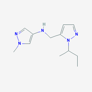 molecular formula C12H19N5 B11733664 N-{[1-(butan-2-yl)-1H-pyrazol-5-yl]methyl}-1-methyl-1H-pyrazol-4-amine 