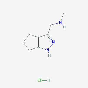 molecular formula C8H14ClN3 B11733702 ({1H,4H,5H,6H-cyclopenta[c]pyrazol-3-yl}methyl)(methyl)amine hydrochloride CAS No. 1335131-22-0