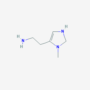 molecular formula C6H13N3 B11733710 2-(1-methyl-2,3-dihydro-1H-imidazol-5-yl)ethanamine CAS No. 74339-47-2