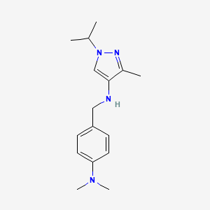 molecular formula C16H24N4 B11733720 N-{[4-(dimethylamino)phenyl]methyl}-3-methyl-1-(propan-2-yl)-1H-pyrazol-4-amine 