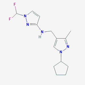 N-[(1-cyclopentyl-3-methyl-1H-pyrazol-4-yl)methyl]-1-(difluoromethyl)-1H-pyrazol-3-amine