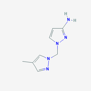 molecular formula C8H11N5 B11733732 1-[(4-Methyl-1H-pyrazol-1-YL)methyl]-1H-pyrazol-3-amine 