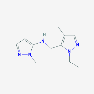 molecular formula C12H19N5 B11733735 N-[(1-ethyl-4-methyl-1H-pyrazol-5-yl)methyl]-1,4-dimethyl-1H-pyrazol-5-amine 