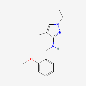 molecular formula C14H19N3O B11733738 1-ethyl-N-(2-methoxybenzyl)-4-methyl-1H-pyrazol-3-amine 