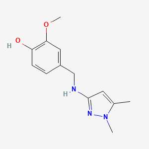 molecular formula C13H17N3O2 B11733742 4-{[(1,5-Dimethyl-1H-pyrazol-3-YL)amino]methyl}-2-methoxyphenol 