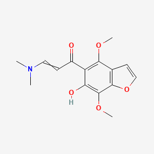 molecular formula C15H17NO5 B11733759 3-(dimethylamino)-1-(6-hydroxy-4,7-dimethoxy-1-benzofuran-5-yl)prop-2-en-1-one 