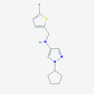 molecular formula C13H16FN3S B11733770 1-cyclopentyl-N-[(5-fluorothiophen-2-yl)methyl]-1H-pyrazol-4-amine 