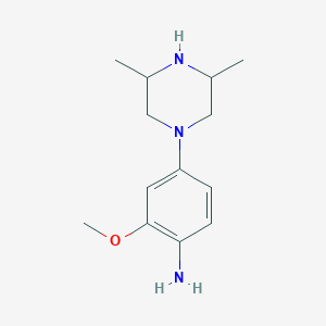 molecular formula C13H21N3O B11733786 4-(3,5-dimethylpiperazin-1-yl)-2-methoxyaniline 