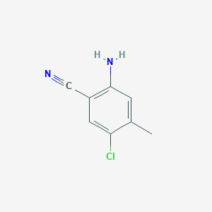 molecular formula C8H7ClN2 B11733796 2-Amino-5-chloro-4-methylbenzonitrile 