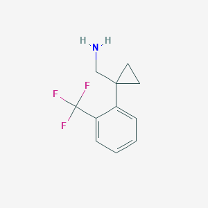 molecular formula C11H12F3N B11733799 1-[2-(Trifluoromethyl)phenyl]cyclopropanemethanamine 