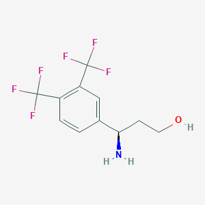 molecular formula C11H11F6NO B11733807 (3R)-3-amino-3-[3,4-bis(trifluoromethyl)phenyl]propan-1-ol 