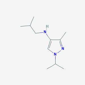 molecular formula C11H21N3 B11733830 3-methyl-N-(2-methylpropyl)-1-(propan-2-yl)-1H-pyrazol-4-amine CAS No. 1856026-09-9