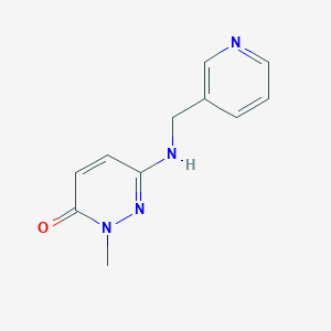 molecular formula C11H12N4O B11733846 2-Methyl-6-{[(pyridin-3-yl)methyl]amino}-2,3-dihydropyridazin-3-one 