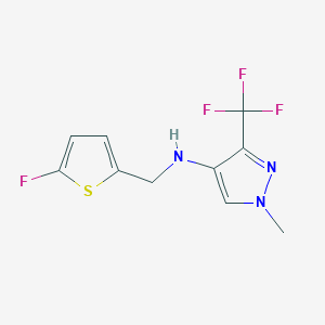 molecular formula C10H9F4N3S B11733860 N-[(5-fluorothiophen-2-yl)methyl]-1-methyl-3-(trifluoromethyl)-1H-pyrazol-4-amine CAS No. 1856033-40-3