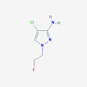 molecular formula C5H7ClFN3 B11733904 4-Chloro-1-(2-fluoro-ethyl)-1H-pyrazol-3-ylamine 