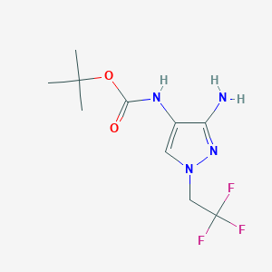 molecular formula C10H15F3N4O2 B11733912 tert-butyl N-[3-amino-1-(2,2,2-trifluoroethyl)-1H-pyrazol-4-yl]carbamate 