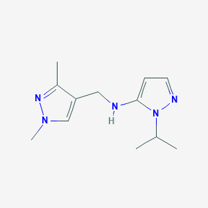 molecular formula C12H19N5 B11733915 N-[(1,3-dimethyl-1H-pyrazol-4-yl)methyl]-1-(propan-2-yl)-1H-pyrazol-5-amine 