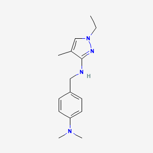 molecular formula C15H22N4 B11733950 N-{[4-(dimethylamino)phenyl]methyl}-1-ethyl-4-methyl-1H-pyrazol-3-amine 