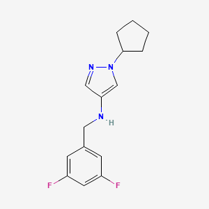 molecular formula C15H17F2N3 B11733968 1-cyclopentyl-N-[(3,5-difluorophenyl)methyl]-1H-pyrazol-4-amine 