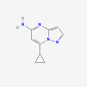 molecular formula C9H10N4 B11733999 7-Cyclopropylpyrazolo[1,5-a]pyrimidin-5-amine 