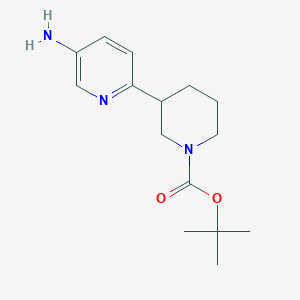 molecular formula C15H23N3O2 B11734038 Tert-butyl 3-(5-aminopyridin-2-YL)piperidine-1-carboxylate 