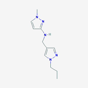 molecular formula C11H17N5 B11734047 1-methyl-N-[(1-propyl-1H-pyrazol-4-yl)methyl]-1H-pyrazol-3-amine 