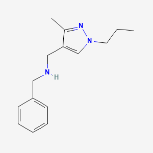 molecular formula C15H21N3 B11734054 Benzyl[(3-methyl-1-propyl-1h-pyrazol-4-yl)methyl]amine 