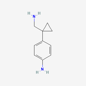 molecular formula C10H14N2 B11734098 4-[1-(Aminomethyl)cyclopropyl]aniline 