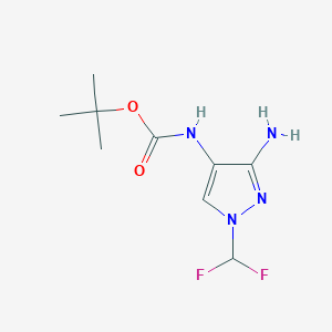 molecular formula C9H14F2N4O2 B11734140 tert-butyl [3-amino-1-(difluoromethyl)-1H-pyrazol-4-yl]carbamate 