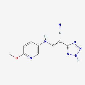 molecular formula C10H9N7O B11734147 3-[(6-methoxypyridin-3-yl)amino]-2-(2H-1,2,3,4-tetrazol-5-yl)prop-2-enenitrile 