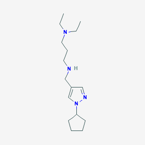 molecular formula C16H30N4 B11734150 [(1-cyclopentyl-1H-pyrazol-4-yl)methyl][3-(diethylamino)propyl]amine 