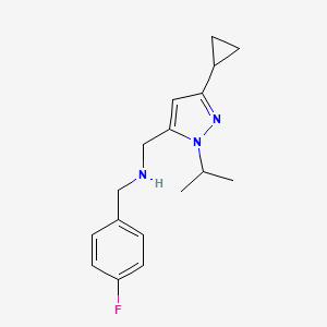 {[3-cyclopropyl-1-(propan-2-yl)-1H-pyrazol-5-yl]methyl}[(4-fluorophenyl)methyl]amine