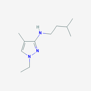 molecular formula C11H21N3 B11734168 1-ethyl-4-methyl-N-(3-methylbutyl)-1H-pyrazol-3-amine 