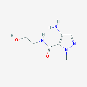 molecular formula C7H12N4O2 B11734185 4-amino-N-(2-hydroxyethyl)-1-methyl-1H-pyrazole-5-carboxamide 