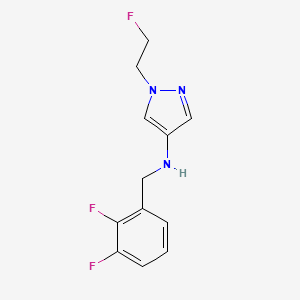 molecular formula C12H12F3N3 B11734191 N-[(2,3-difluorophenyl)methyl]-1-(2-fluoroethyl)-1H-pyrazol-4-amine 