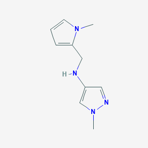 molecular formula C10H14N4 B11734270 1-Methyl-N-[(1-methyl-1H-pyrrol-2-YL)methyl]-1H-pyrazol-4-amine 