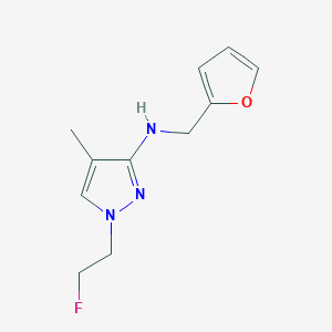 molecular formula C11H14FN3O B11734294 1-(2-fluoroethyl)-N-(furan-2-ylmethyl)-4-methyl-1H-pyrazol-3-amine 