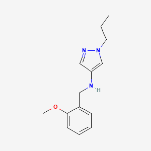 molecular formula C14H19N3O B11734324 N-[(2-methoxyphenyl)methyl]-1-propyl-1H-pyrazol-4-amine 