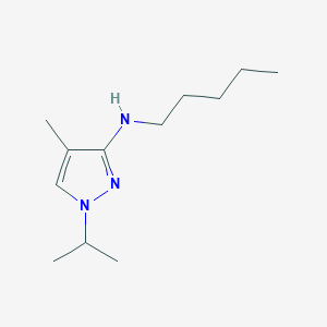 molecular formula C12H23N3 B11734349 4-methyl-N-pentyl-1-(propan-2-yl)-1H-pyrazol-3-amine 