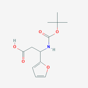molecular formula C12H17NO5 B1173435 3-((tert-Butoxycarbonyl)amino)-3-(furan-2-yl)propanoic acid CAS No. 14676-03-0