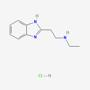 molecular formula C11H16ClN3 B11734354 [2-(1H-1,3-benzodiazol-2-yl)ethyl](ethyl)amine hydrochloride CAS No. 5528-19-8