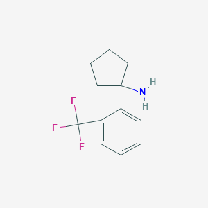 molecular formula C12H14F3N B11734356 1-[2-(Trifluoromethyl)phenyl]cyclopentanamine CAS No. 1176103-92-6