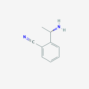 molecular formula C9H10N2 B11734368 2-[(1S)-1-aminoethyl]benzonitrile 