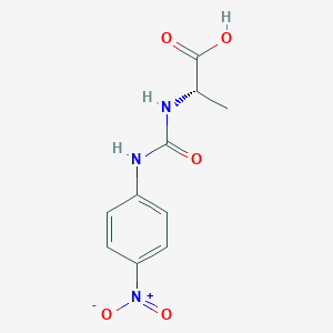 molecular formula C10H11N3O5 B11734369 (S)-2-(3-(4-Nitrophenyl)ureido)propanoic acid 