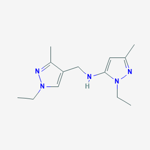 molecular formula C13H21N5 B11734404 1-ethyl-N-[(1-ethyl-3-methyl-1H-pyrazol-4-yl)methyl]-3-methyl-1H-pyrazol-5-amine 