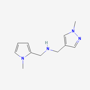 molecular formula C11H16N4 B11734409 [(1-methyl-1H-pyrazol-4-yl)methyl][(1-methyl-1H-pyrrol-2-yl)methyl]amine 