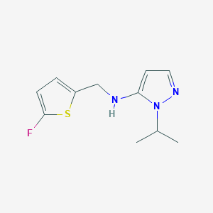 molecular formula C11H14FN3S B11734420 N-[(5-fluorothiophen-2-yl)methyl]-1-(propan-2-yl)-1H-pyrazol-5-amine 