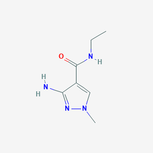 molecular formula C7H12N4O B11734436 3-Amino-N-ethyl-1-methyl-1H-pyrazole-4-carboxamide 